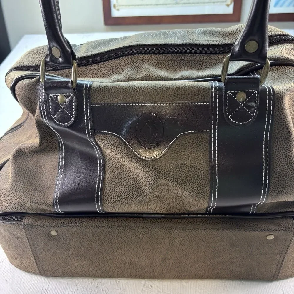 Sovrano Golf Over Night Bag: Double Decker Duffle W/ Shoe Compartment Brown